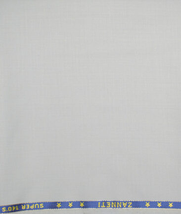 J.Hampstead  60% Merino Wool Super 140's Solids  Unstitched  Trouser Fabric (Light Grey)