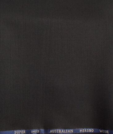 J.Hampstead  60% Merino Wool Super 140's Solids  Unstitched  Trouser Fabric (Black)