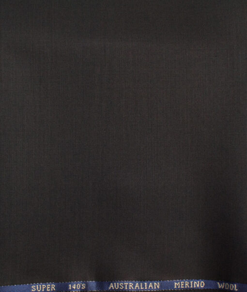 J.Hampstead  60% Merino Wool Super 140's Solids  Unstitched  Trouser Fabric (Black)