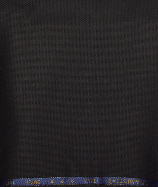 J.Hampstead  60% Merino Wool Super 140's Structured  Unstitched  Trouser Fabric (Black)