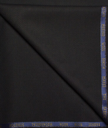 J.Hampstead  60% Merino Wool Super 140's Structured  Unstitched  Trouser Fabric (Black)