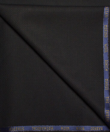 J.Hampstead  60% Merino Wool Super 140's Structured  Unstitched  Trouser Fabric (Black)