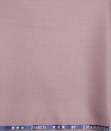J.Hampstead  60% Merino Wool Super 120's Solids  Unstitched  Trouser Fabric (Light Mauve)