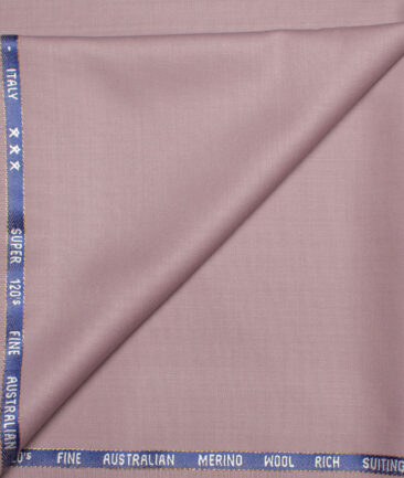 J.Hampstead  60% Merino Wool Super 120's Solids  Unstitched  Trouser Fabric (Light Mauve)
