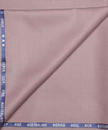 J.Hampstead  60% Merino Wool Super 120's Solids  Unstitched  Trouser Fabric (Light Mauve)