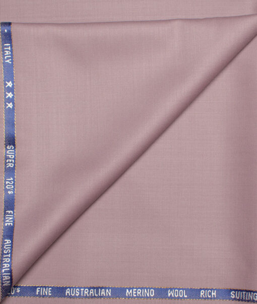 J.Hampstead  60% Merino Wool Super 120's Solids  Unstitched  Trouser Fabric (Light Mauve)