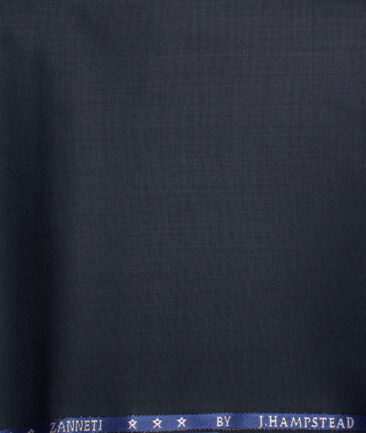 J.Hampstead  60% Merino Wool Super 120's Solids  Unstitched  Trouser Fabric (Dark Blue)
