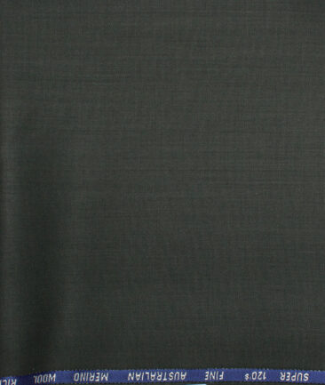 J.Hampstead  60% Merino Wool Super 120's Solids  Unstitched  Trouser Fabric (Dark Green)