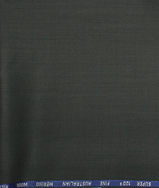J.Hampstead  60% Merino Wool Super 120's Solids  Unstitched  Trouser Fabric (Dark Green)
