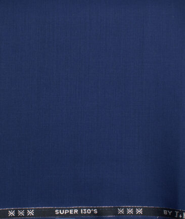 J.Hampstead  60% Merino Wool Super 130's Solids  Unstitched  Trouser Fabric (Dark Royal Blue)