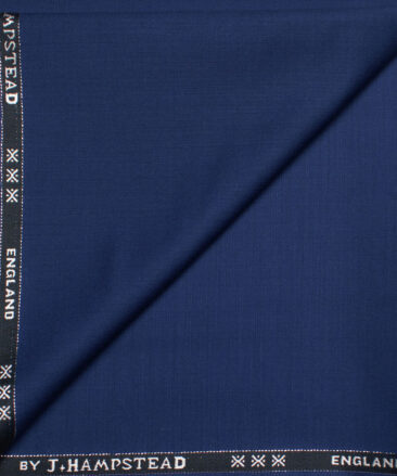 J.Hampstead  60% Merino Wool Super 130's Solids  Unstitched  Trouser Fabric (Dark Royal Blue)