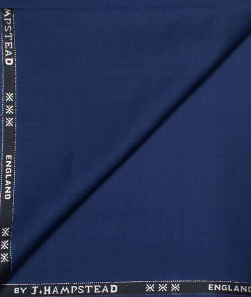 J.Hampstead  60% Merino Wool Super 130's Solids  Unstitched  Trouser Fabric (Dark Royal Blue)