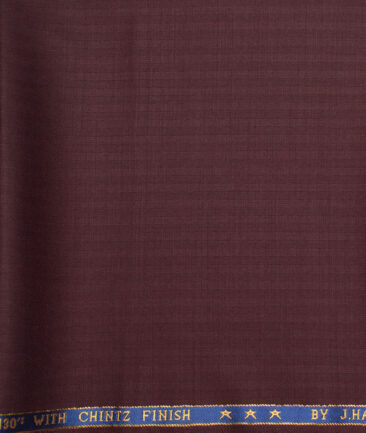 J.Hampstead  60% Merino Wool Super 130's Self Design  Unstitched  Trouser Fabric (Dark Wine)