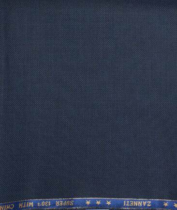J.Hampstead  60% Merino Wool Super 130's Structured  Unstitched  Trouser Fabric (Dark Blue)