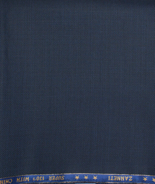 J.Hampstead  60% Merino Wool Super 130's Structured  Unstitched  Trouser Fabric (Dark Blue)