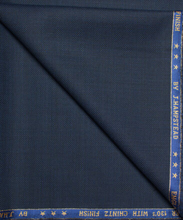 J.Hampstead  60% Merino Wool Super 130's Structured  Unstitched  Trouser Fabric (Dark Blue)