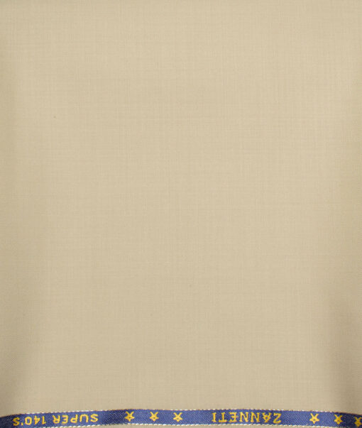 J.Hampstead  60% Merino Wool Super 140's Solids  Unstitched  Trouser Fabric (Beige)