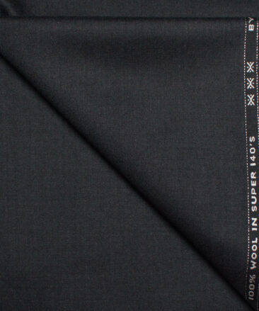 J.Hampstead  100% Merino Wool Super 140's Self Design  Unstitched  Trouser Fabric (Worsted Black)