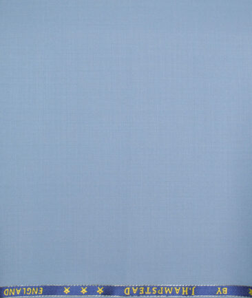 J.Hampstead  60% Merino Wool Super 140's Solids  Unstitched  Trouser Fabric (Blue Angel)