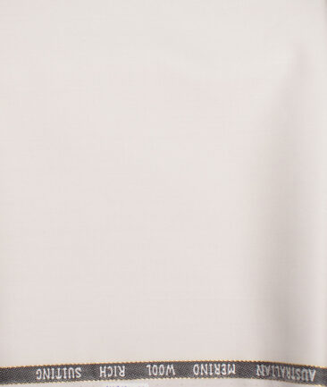 J.Hampstead  60% Merino Wool Super 140's Solids  Unstitched  Trouser Fabric (Off White)