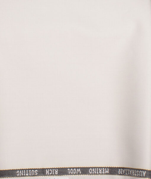 J.Hampstead  60% Merino Wool Super 140's Solids  Unstitched  Trouser Fabric (Off White)