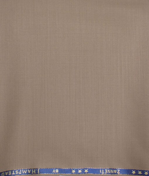 J.Hampstead  60% Merino Wool Super 140's Solids  Unstitched  Trouser Fabric (Medium Brown)