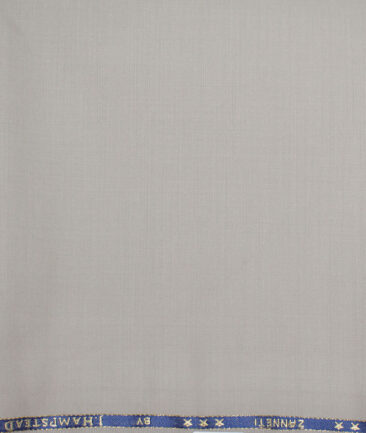 J.Hampstead  60% Merino Wool Super 140's Solids  Unstitched  Trouser Fabric (Light Grey)