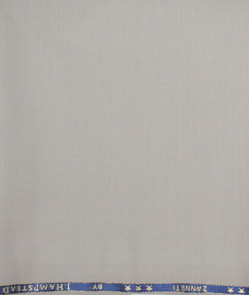 J.Hampstead  60% Merino Wool Super 140's Solids  Unstitched  Trouser Fabric (Light Grey)