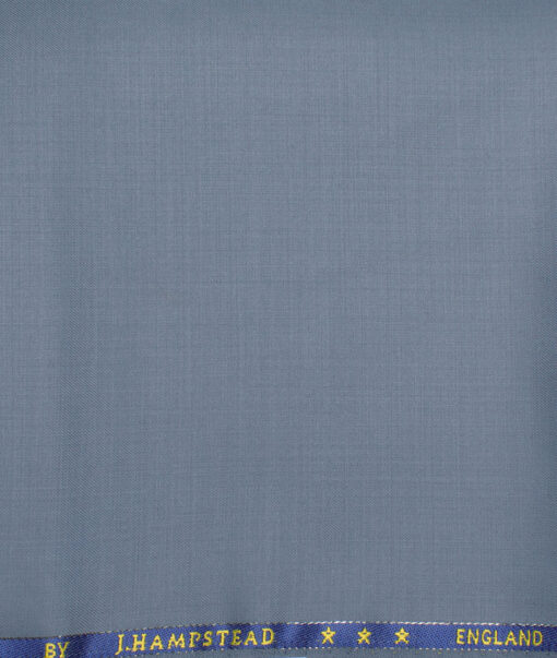 J.Hampstead  60% Merino Wool Super 140's Solids  Unstitched  Trouser Fabric (Greyish Blue)