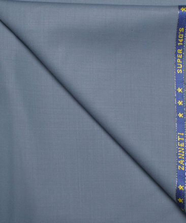 J.Hampstead  60% Merino Wool Super 140's Solids  Unstitched  Trouser Fabric (Greyish Blue)