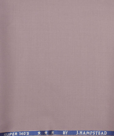 J.Hampstead  60% Merino Wool Super 140's Solids  Unstitched  Trouser Fabric (Light Mauve)