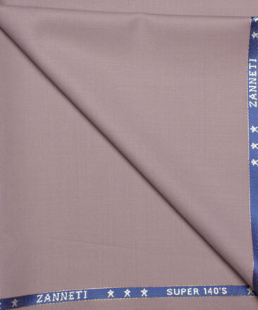 J.Hampstead  60% Merino Wool Super 140's Solids  Unstitched  Trouser Fabric (Light Mauve)