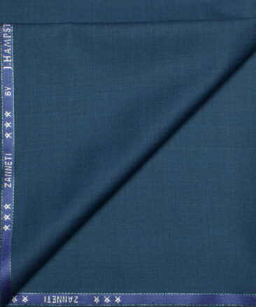 J.Hampstead  60% Merino Wool Super 140's Solids  Unstitched  Trouser Fabric (Regal Blue)