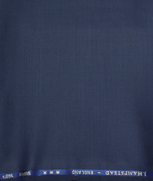 J.Hampstead  60% Merino Wool Super 140's Solids  Unstitched  Trouser Fabric (Dark Royal Blue)