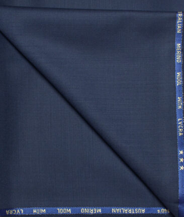 J.Hampstead  60% Merino Wool Super 140's Solids  Unstitched  Trouser Fabric (Dark Royal Blue)