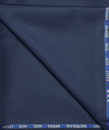 J.Hampstead  60% Merino Wool Super 140's Solids  Unstitched  Trouser Fabric (Dark Royal Blue)