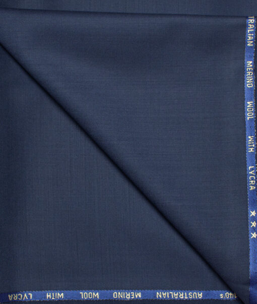 J.Hampstead  60% Merino Wool Super 140's Solids  Unstitched  Trouser Fabric (Dark Royal Blue)