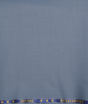 J.Hampstead  60% Merino Wool Super 140's Solids  Unstitched  Trouser Fabric (Greyish Blue)