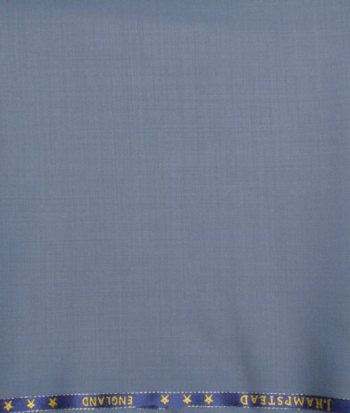 J.Hampstead  60% Merino Wool Super 140's Solids  Unstitched  Trouser Fabric (Greyish Blue)