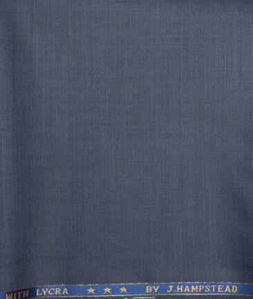 J.Hampstead  60% Merino Wool Super 140's Self Design  Unstitched  Trouser Fabric (Dusk Comet Blue)