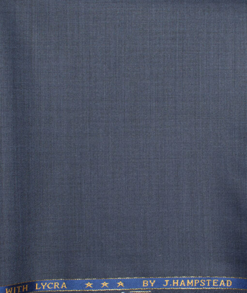 J.Hampstead  60% Merino Wool Super 140's Self Design  Unstitched  Trouser Fabric (Dusk Comet Blue)