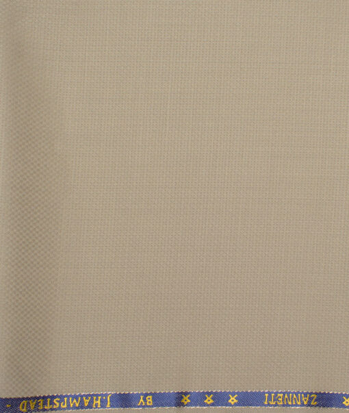 J.Hampstead  60% Merino Wool Super 140's Structured  Unstitched  Trouser Fabric (Vanilla Brown)