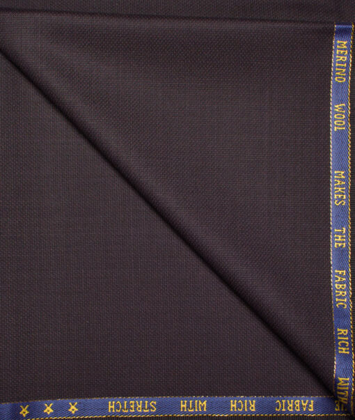 J.Hampstead  60% Merino Wool Super 140's Structured  Unstitched  Trouser Fabric (Dark Wine)