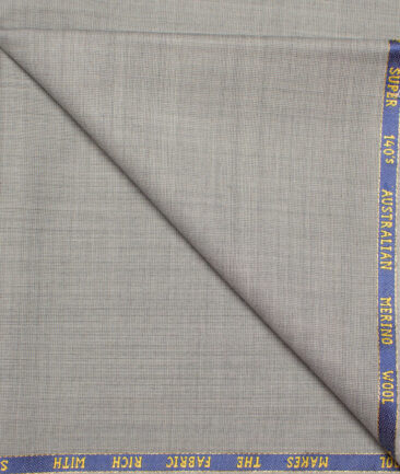 J.Hampstead  60% Merino Wool Super 140's Structured  Unstitched  Trouser Fabric (Light Grey)