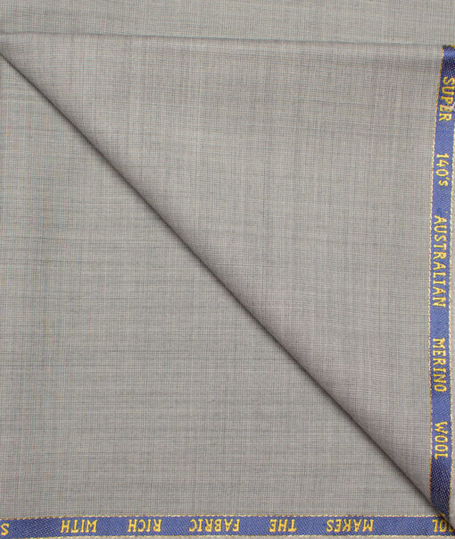 J.Hampstead  60% Merino Wool Super 140's Structured  Unstitched  Trouser Fabric (Light Grey)