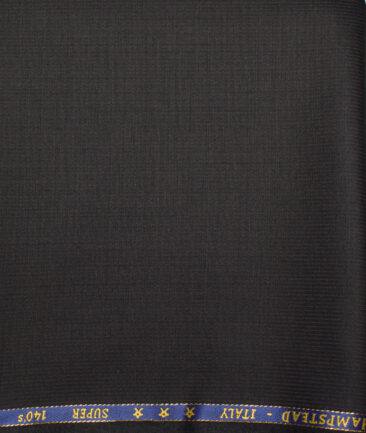 J.Hampstead  60% Merino Wool Super 140's Striped  Unstitched  Trouser Fabric (Black)