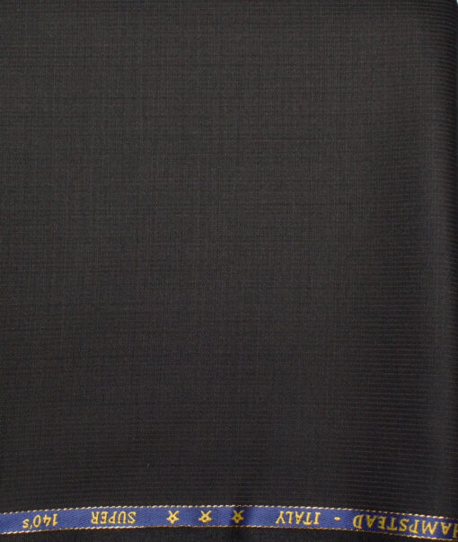 J.Hampstead  60% Merino Wool Super 140's Striped  Unstitched  Trouser Fabric (Black)