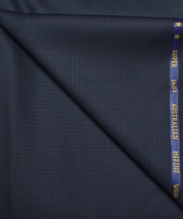 J.Hampstead  60% Merino Wool Super 140's Striped  Unstitched  Trouser Fabric (Dark Blue)