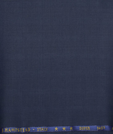 J.Hampstead  60% Merino Wool Super 140's Checks  Unstitched  Trouser Fabric (Dark Royal Blue)