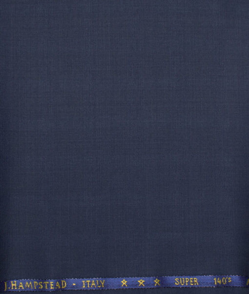 J.Hampstead  60% Merino Wool Super 140's Checks  Unstitched  Trouser Fabric (Dark Royal Blue)